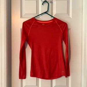 Champion red long sleeve workout top